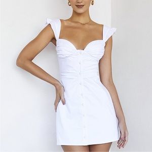 Mistress Rocks Girl Crush White Cap Sleeve Mini Dress